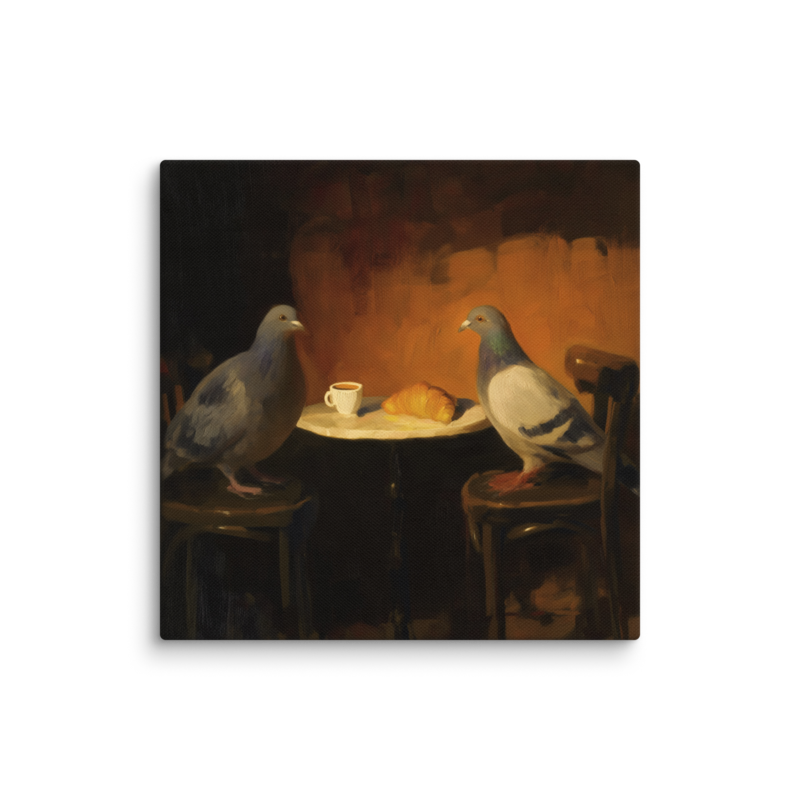 The Negotiation – Pigeon Bistro Canvas Print