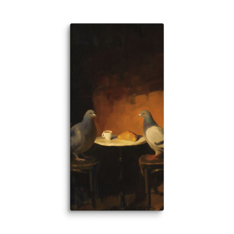 The Negotiation – Pigeon Bistro Canvas Print