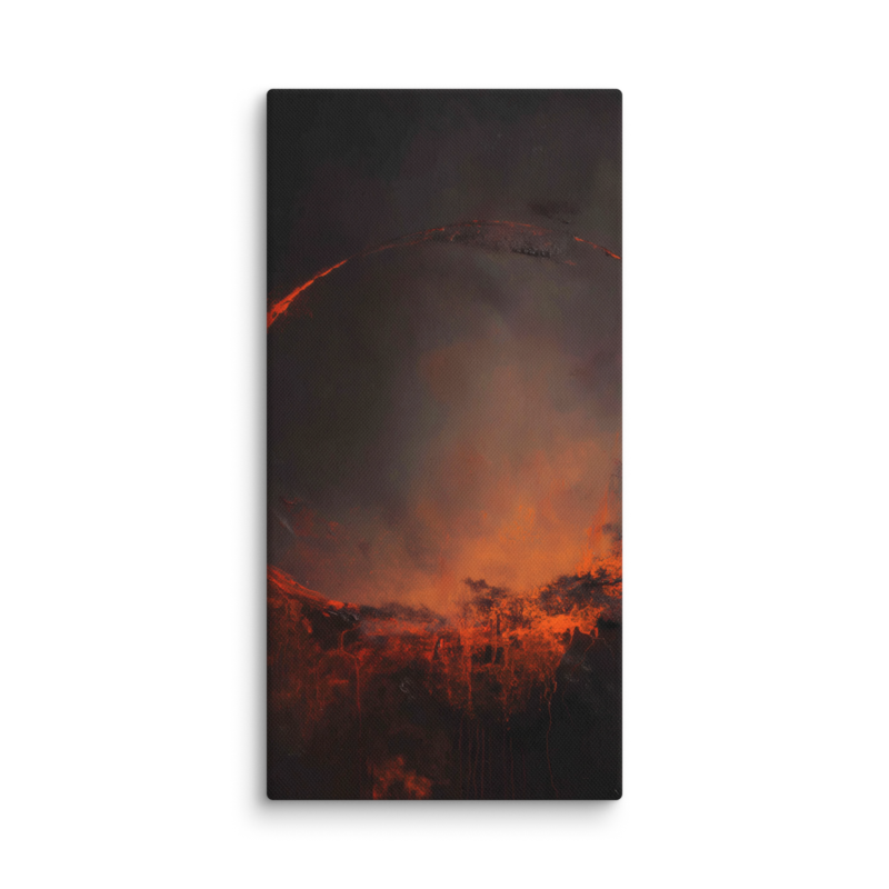 Eclipse Canvas Print – Dark Abstract Solar Ring Wall Art | Moody Cosmic Home Decor