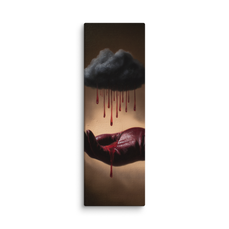 Surrealist Wall Art – Dark Cloud Hand Canvas Print | Gothic Moody Chiaroscuro Home Decor