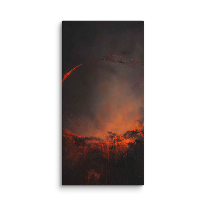 Eclipse Canvas Print – Dark Abstract Solar Ring Wall Art | Moody Cosmic Home Decor
