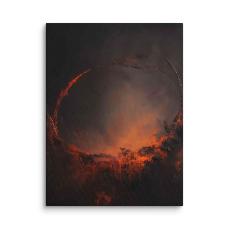 Eclipse Canvas Print – Dark Abstract Solar Ring Wall Art | Moody Cosmic Home Decor