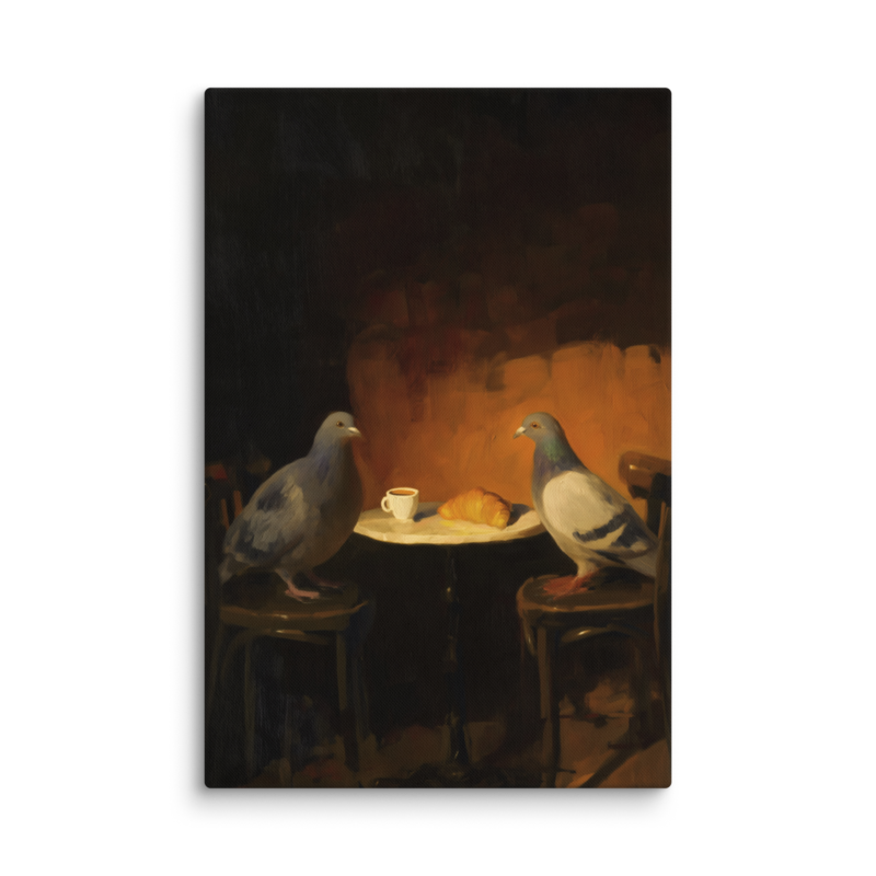 The Negotiation – Pigeon Bistro Canvas Print