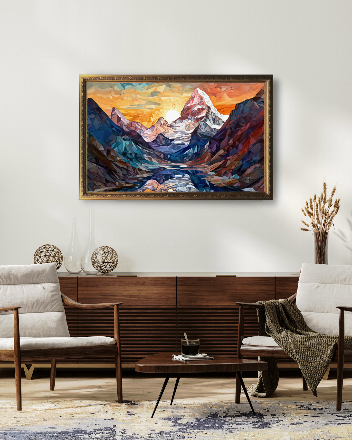 Mystic Annapurna: Escher-Inspired Abstract Canvas Art