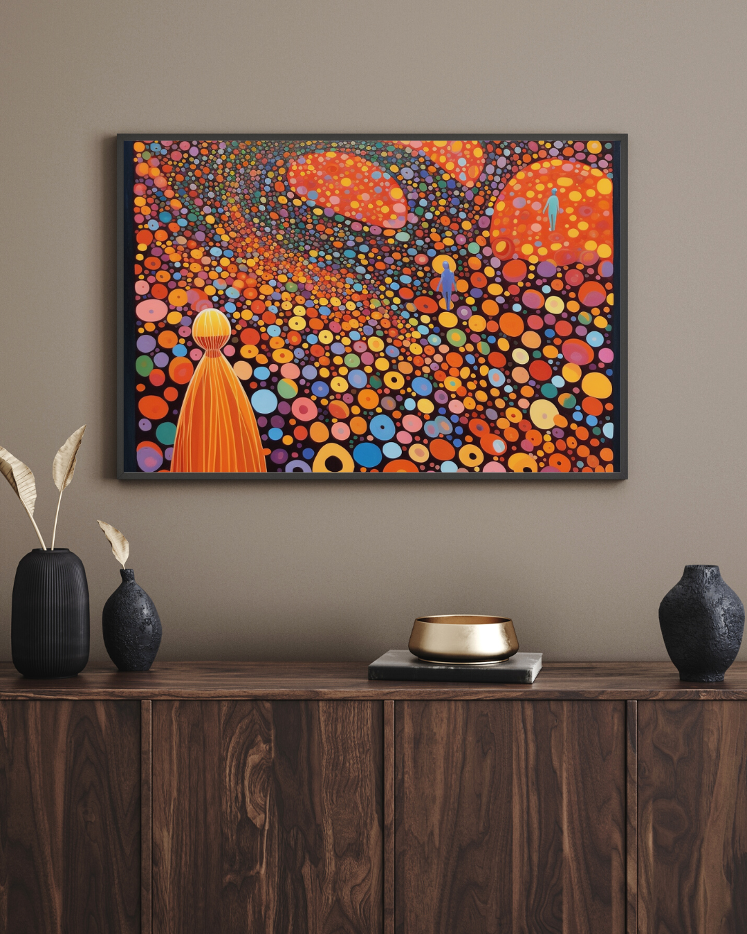 Floral Infinity: Yayoi Kusama Inspired Acrylic Canvas Print - Abstract Floral Art
