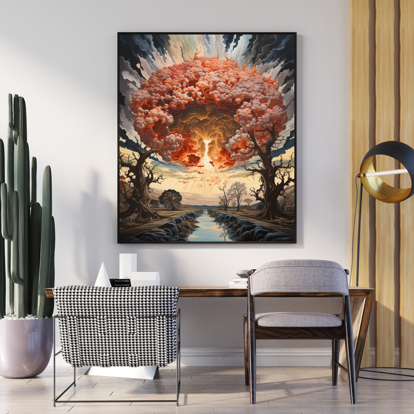 Hydrogenesis: Escher-Inspired Hydrogen Bomb Explosion Canvas Art