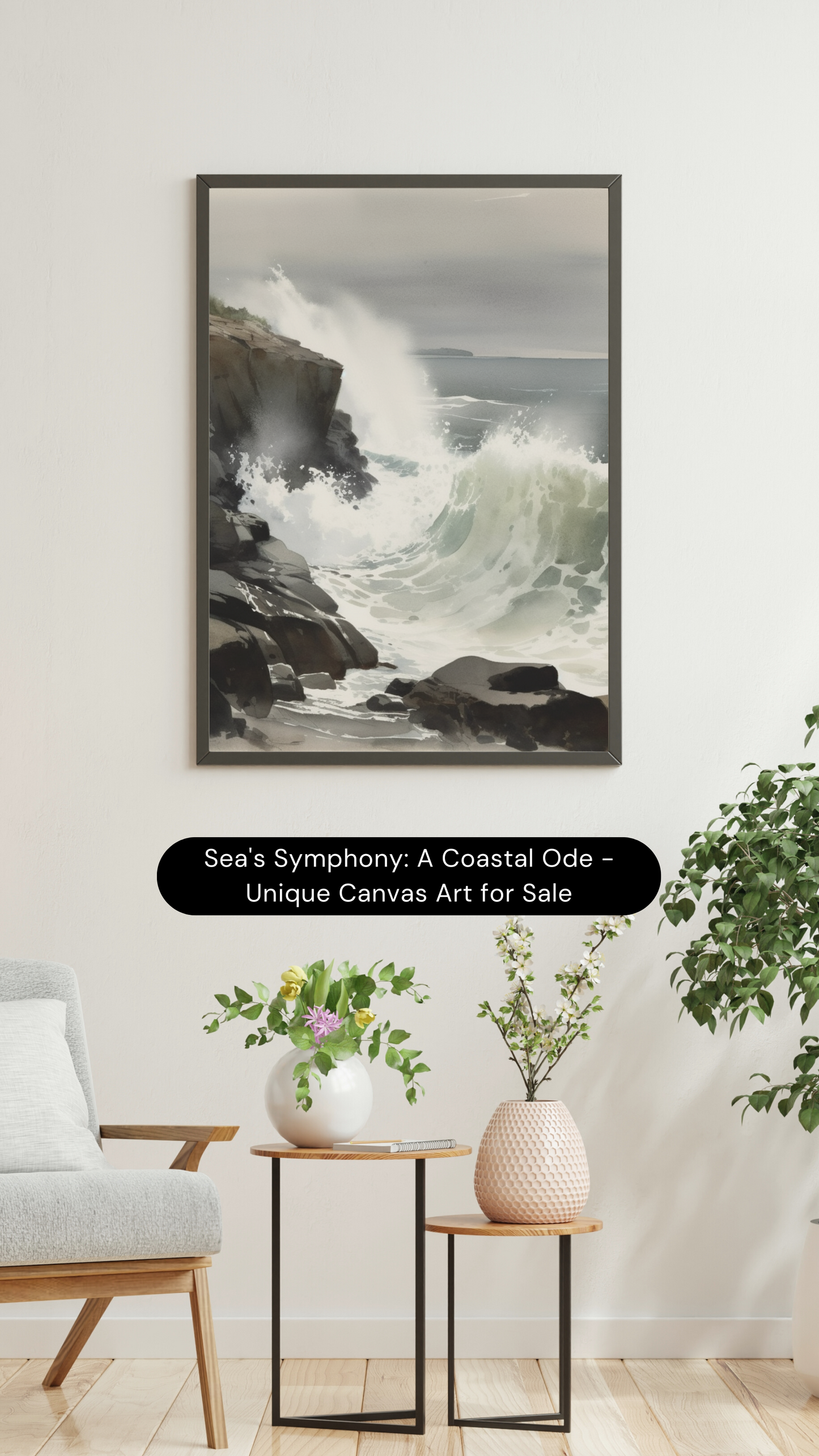 "Sea's Symphony: A Coastal Ode" - Unique Canvas Art for Sale