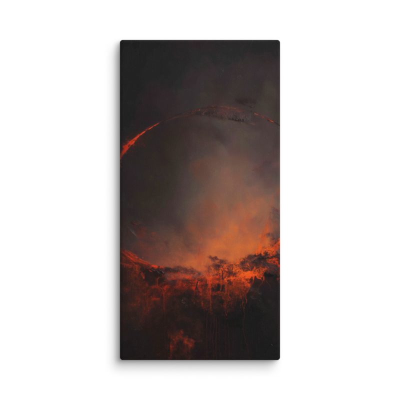 Eclipse Canvas Print – Dark Abstract Solar Ring Wall Art | Moody Cosmic Home Decor