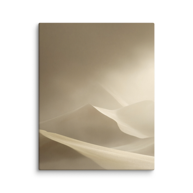 Sand Dune Canvas Print – Japandi Minimalist Wall Art | Neutral Wabi-Sabi Home Decor