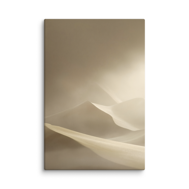 Sand Dune Canvas Print – Japandi Minimalist Wall Art | Neutral Wabi-Sabi Home Decor
