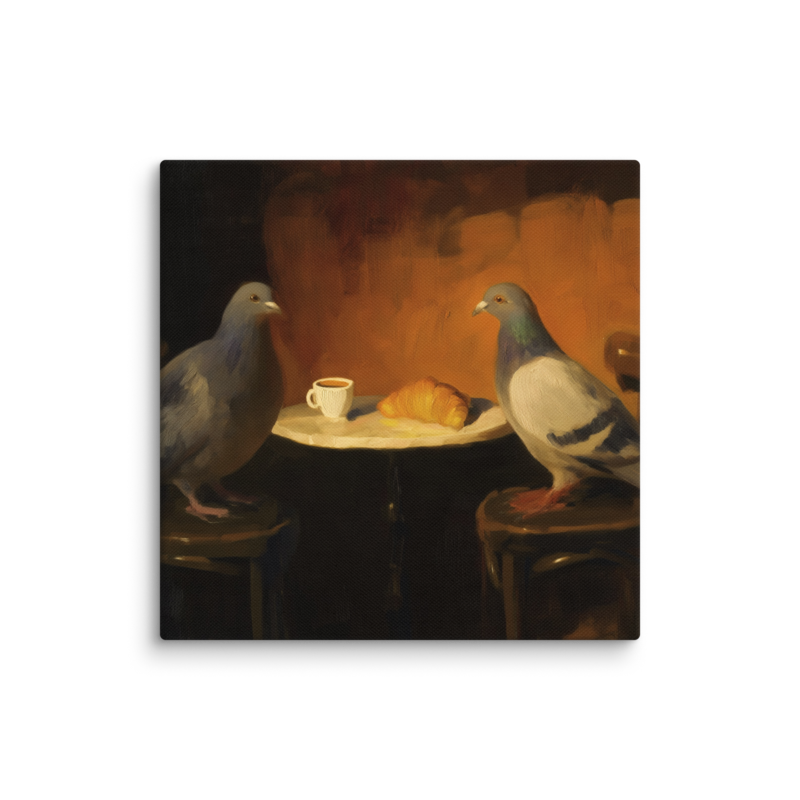 The Negotiation – Pigeon Bistro Canvas Print