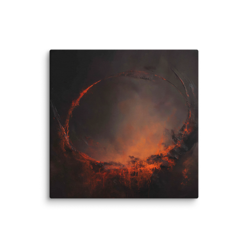 Eclipse Canvas Print – Dark Abstract Solar Ring Wall Art | Moody Cosmic Home Decor