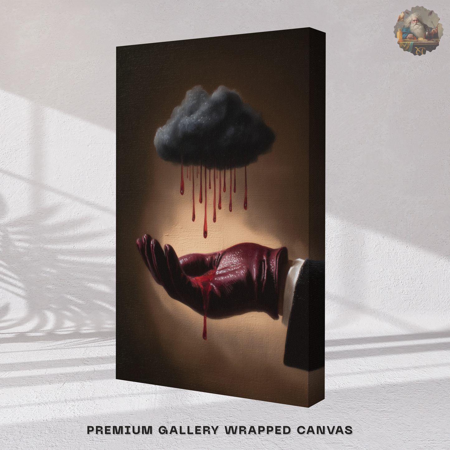 Surrealist Wall Art – Dark Cloud Hand Canvas Print | Gothic Moody Chiaroscuro Home Decor
