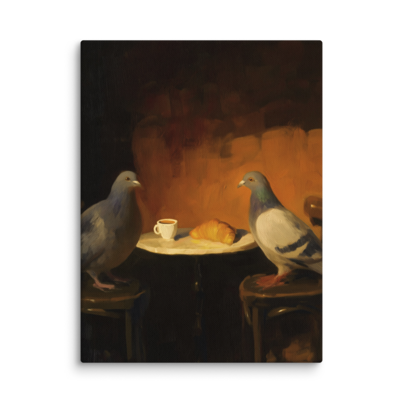 The Negotiation – Pigeon Bistro Canvas Print