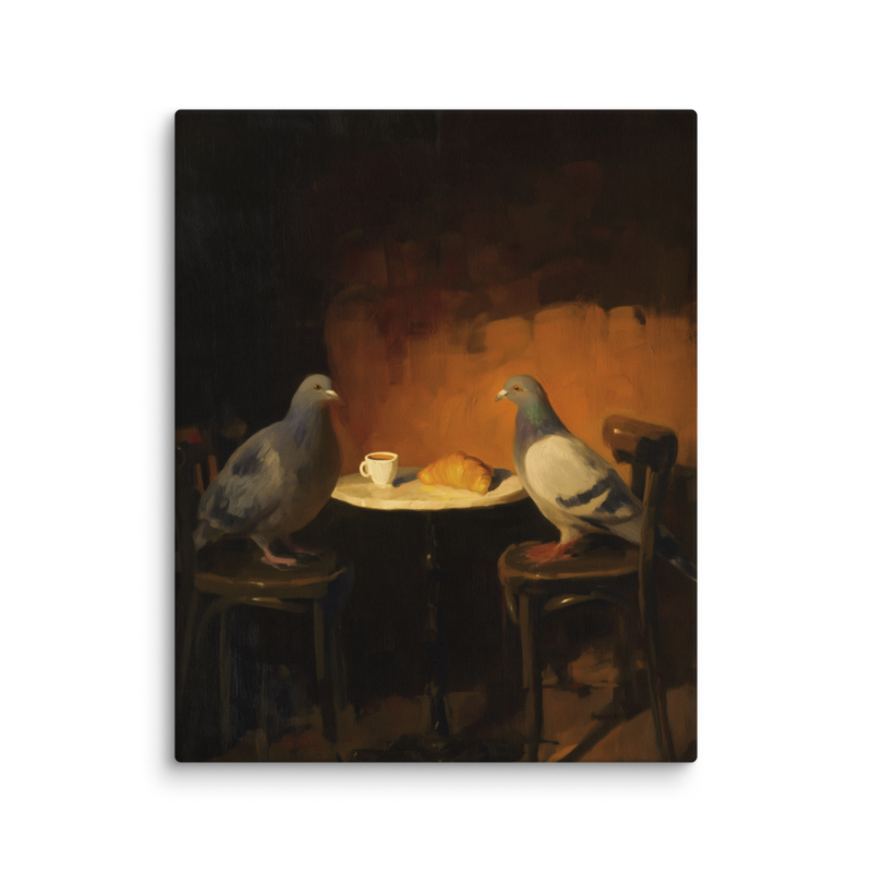 The Negotiation – Pigeon Bistro Canvas Print