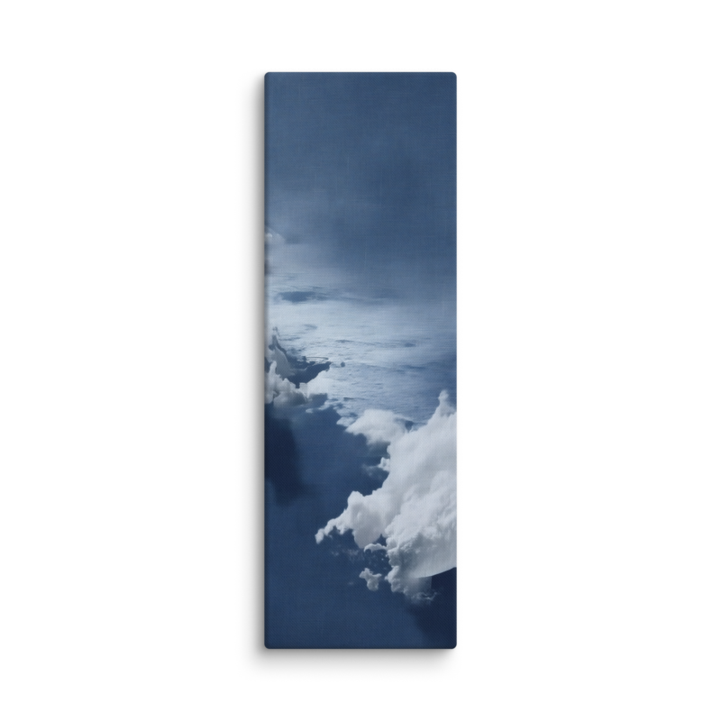 Blue Cloud Canvas Print – Coastal Minimalist Wall Art | Navy Japandi Calm Home Decor