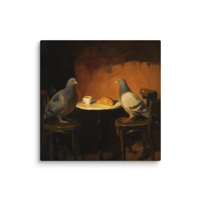 The Negotiation – Pigeon Bistro Canvas Print
