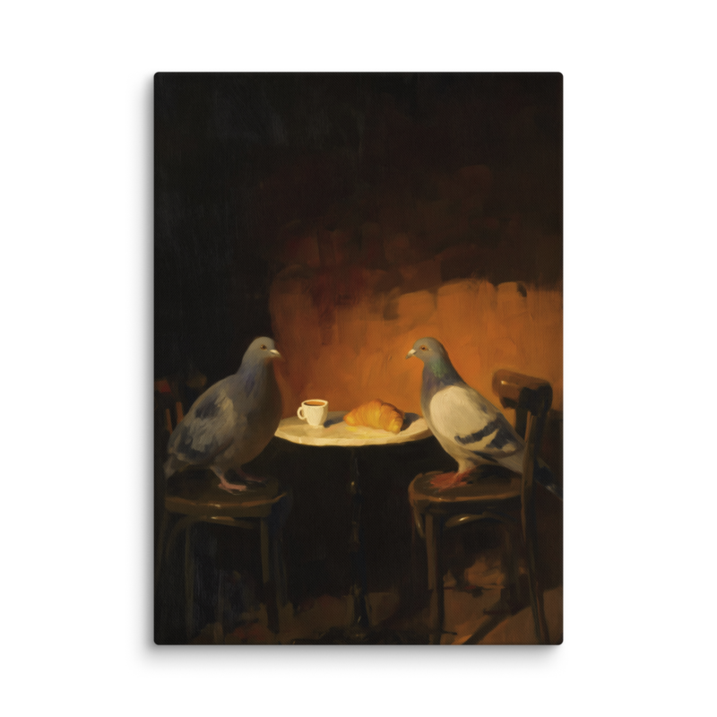 The Negotiation – Pigeon Bistro Canvas Print