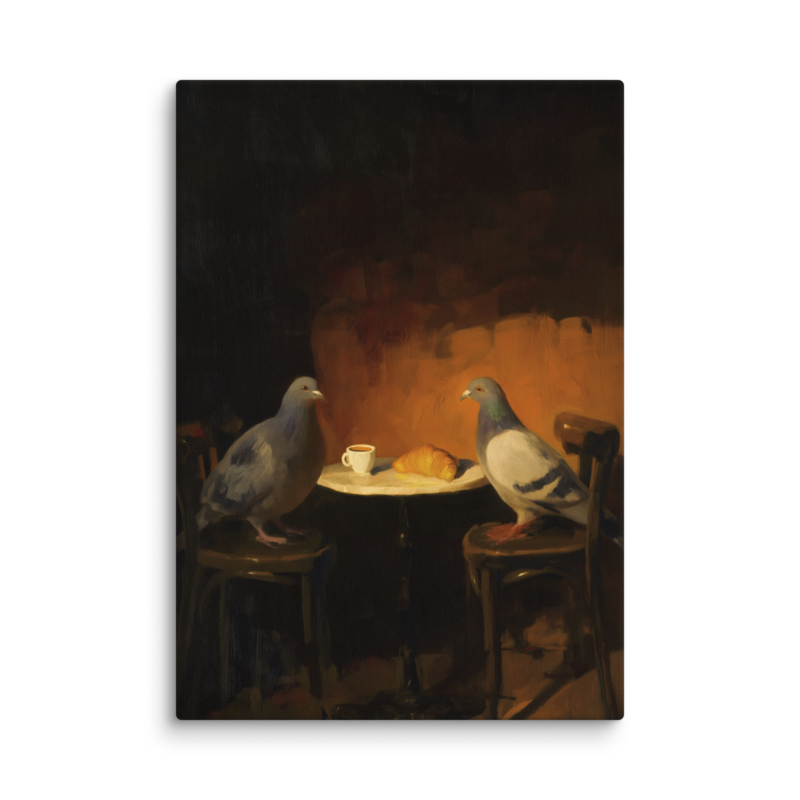 The Negotiation – Pigeon Bistro Canvas Print