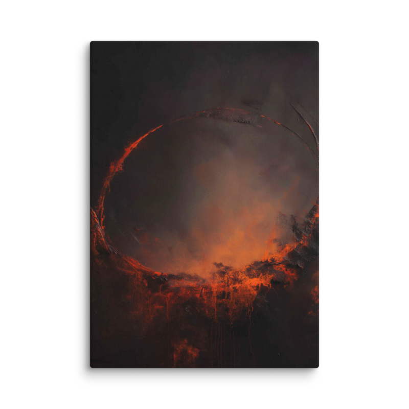 Eclipse Canvas Print – Dark Abstract Solar Ring Wall Art | Moody Cosmic Home Decor
