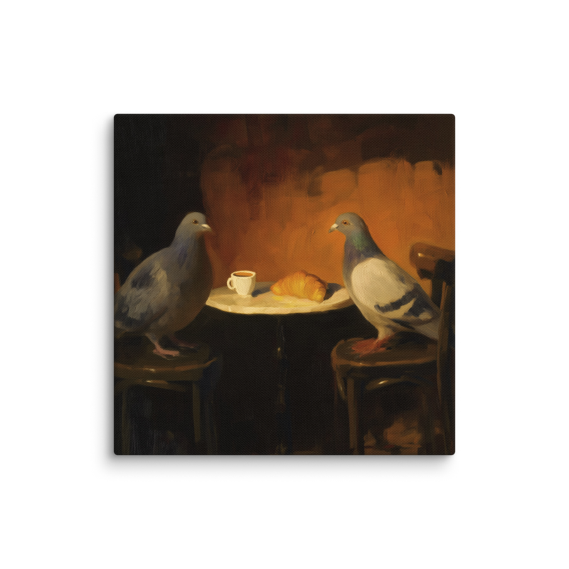The Negotiation – Pigeon Bistro Canvas Print