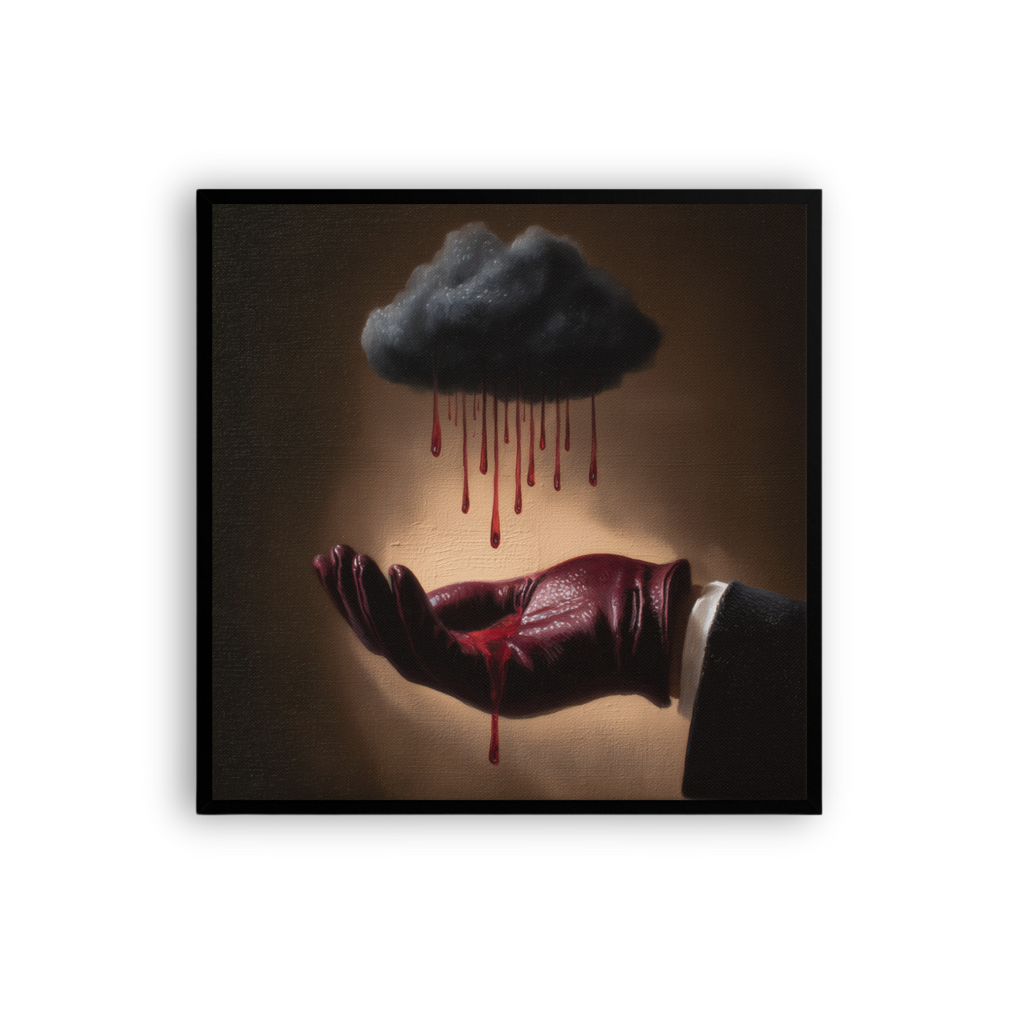 Surrealist Wall Art – Dark Cloud Hand Canvas Print | Gothic Moody Chiaroscuro Home Decor