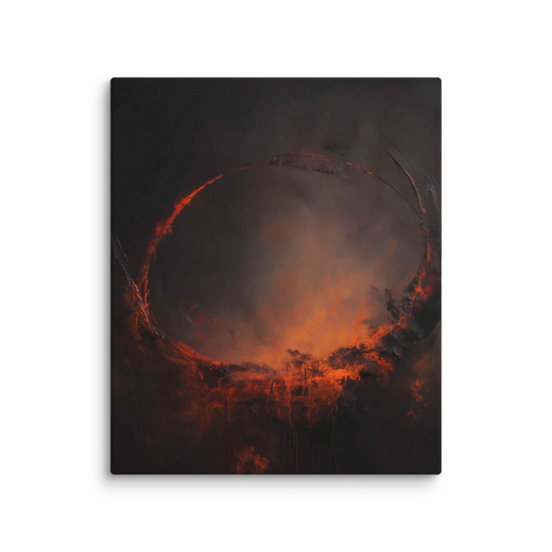 Eclipse Canvas Print – Dark Abstract Solar Ring Wall Art | Moody Cosmic Home Decor