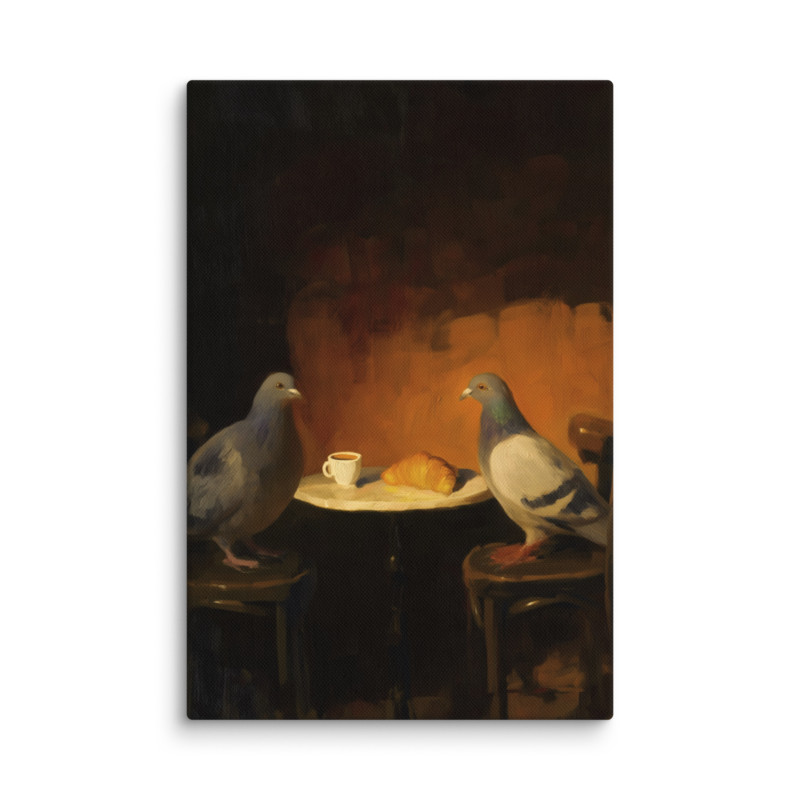 The Negotiation – Pigeon Bistro Canvas Print