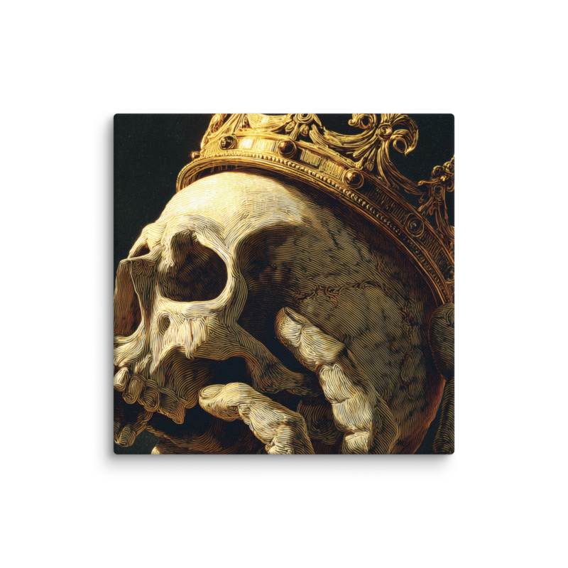Gothic Wall Art – Crowned Skull Canvas Print | Dark Academia Memento Mori Home Decor