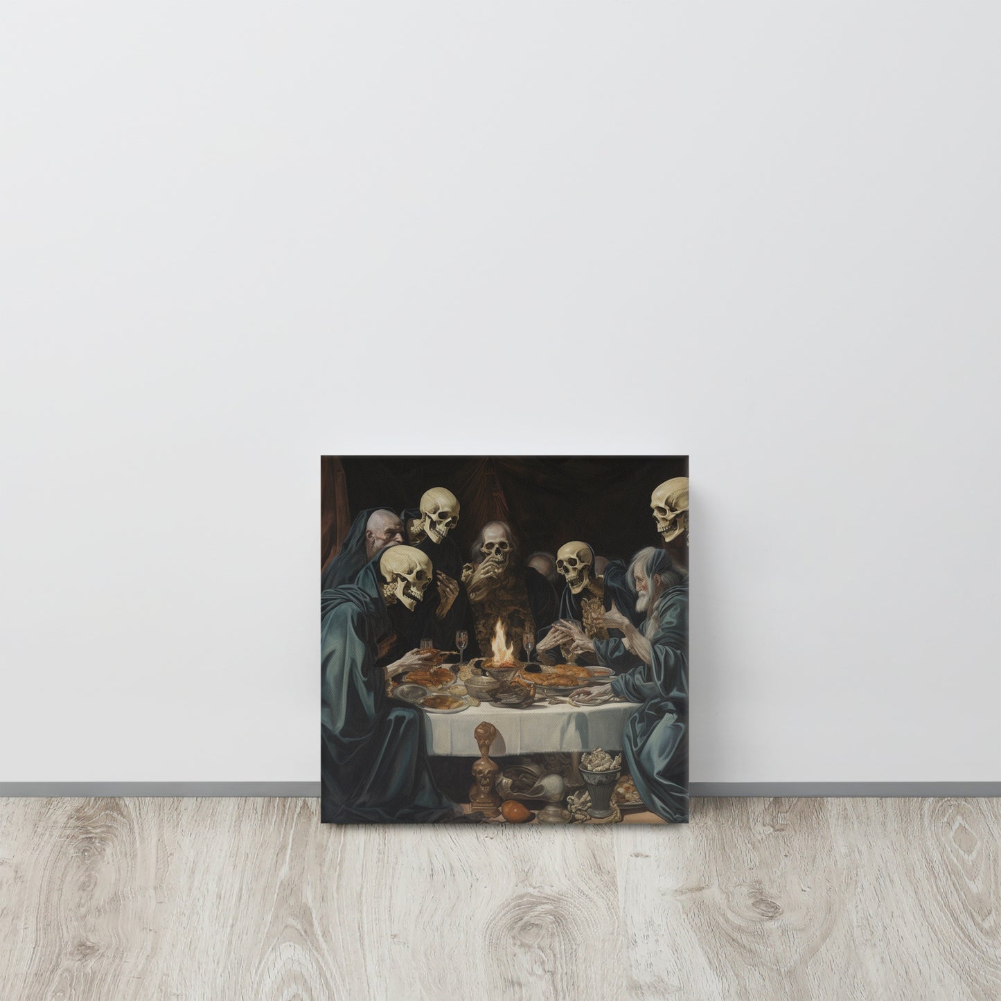 "The Unholy Feast" - AI Generated Art Print Inspired by Ponziano Loverini's Eerie Style