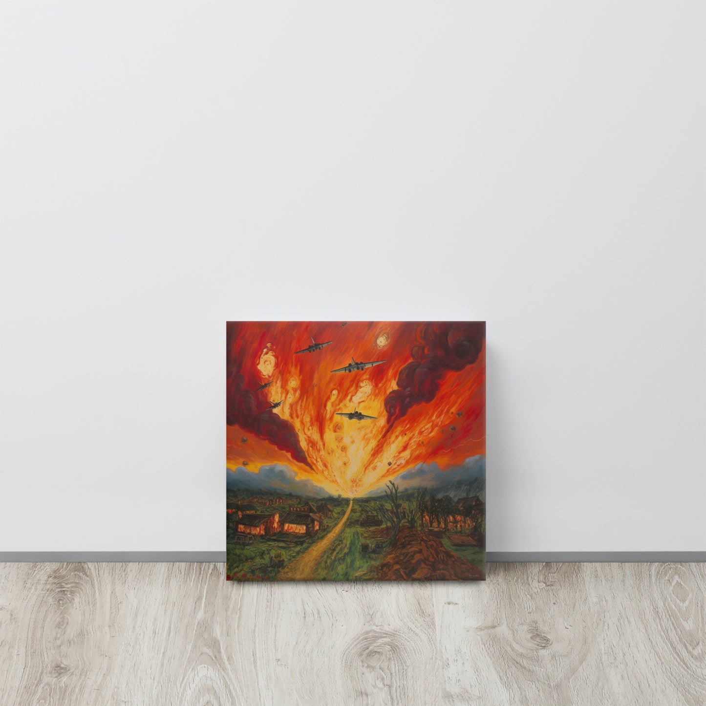 "Whispers of War" - AI Generated Van Gogh-Inspired Canvas Print