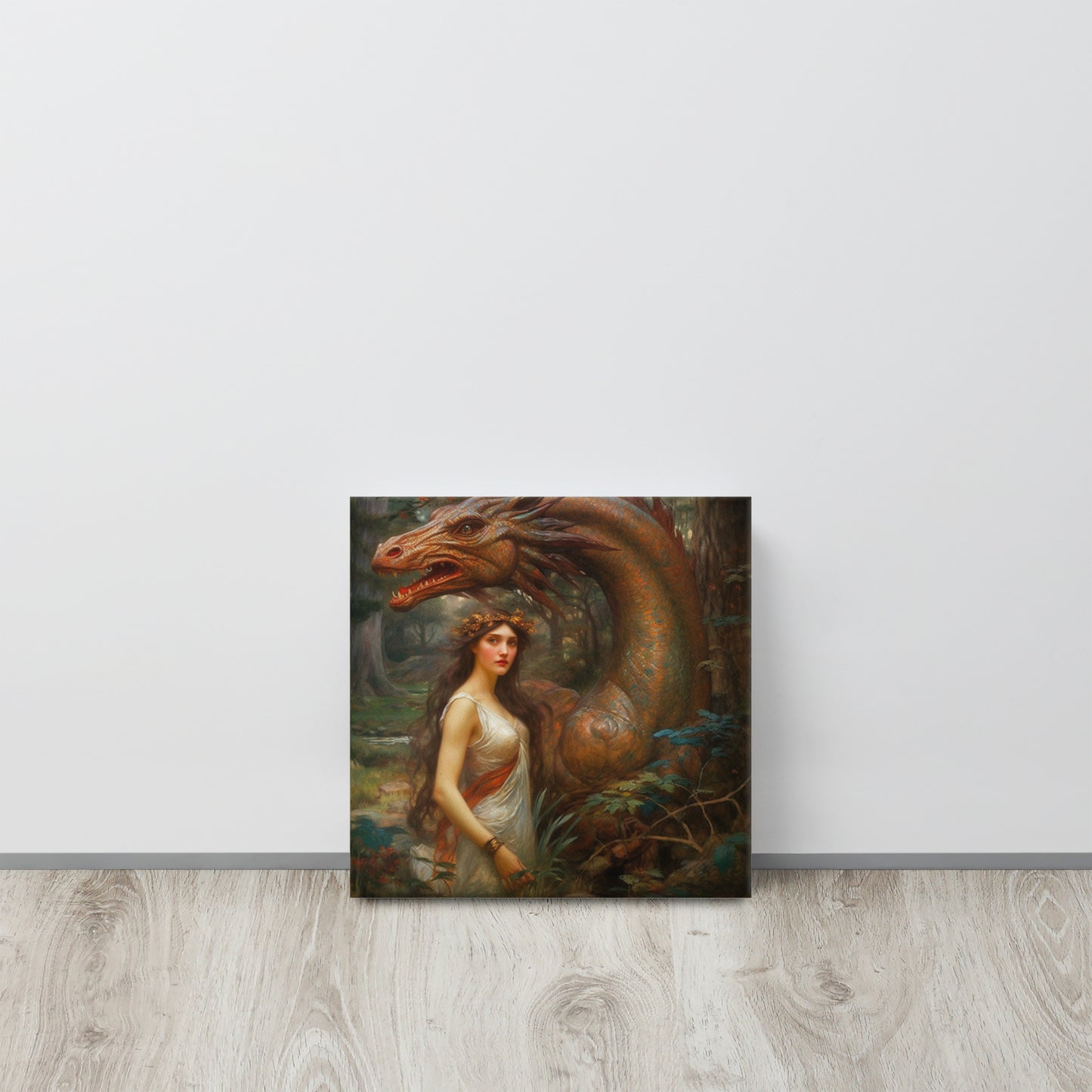 "Enchanted Encounter" - John William Waterhouse-Inspired AI Canvas Print