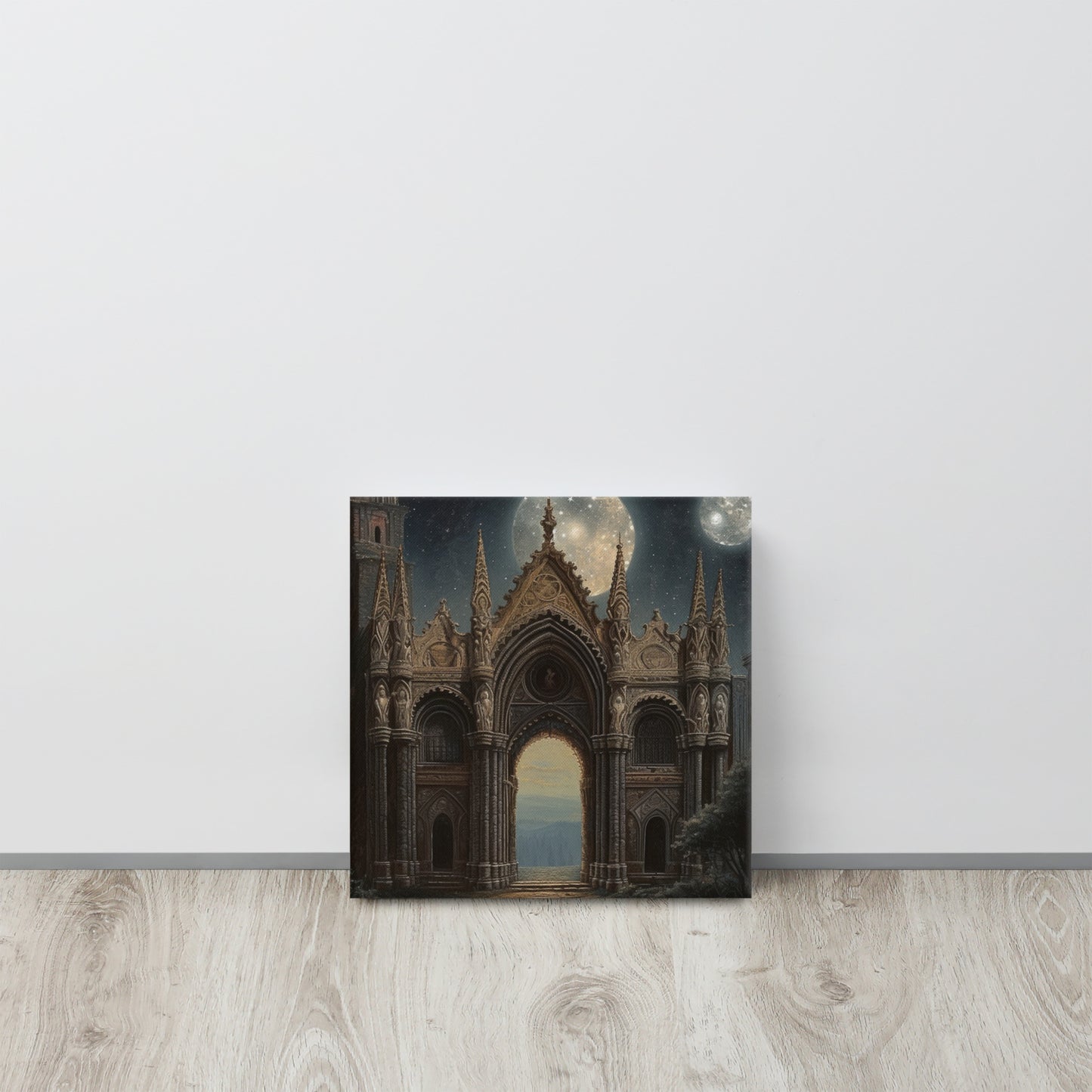 "Celestial Gateway" - Gothic Archway Canvas Print Inspired by Ponziano Loverini