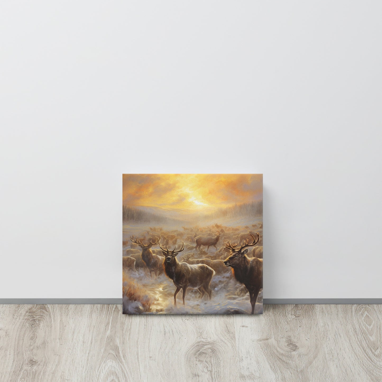 Golden Hour in Alaskan Winter - Stunning Canvas Print Inspired by Nature's Beauty