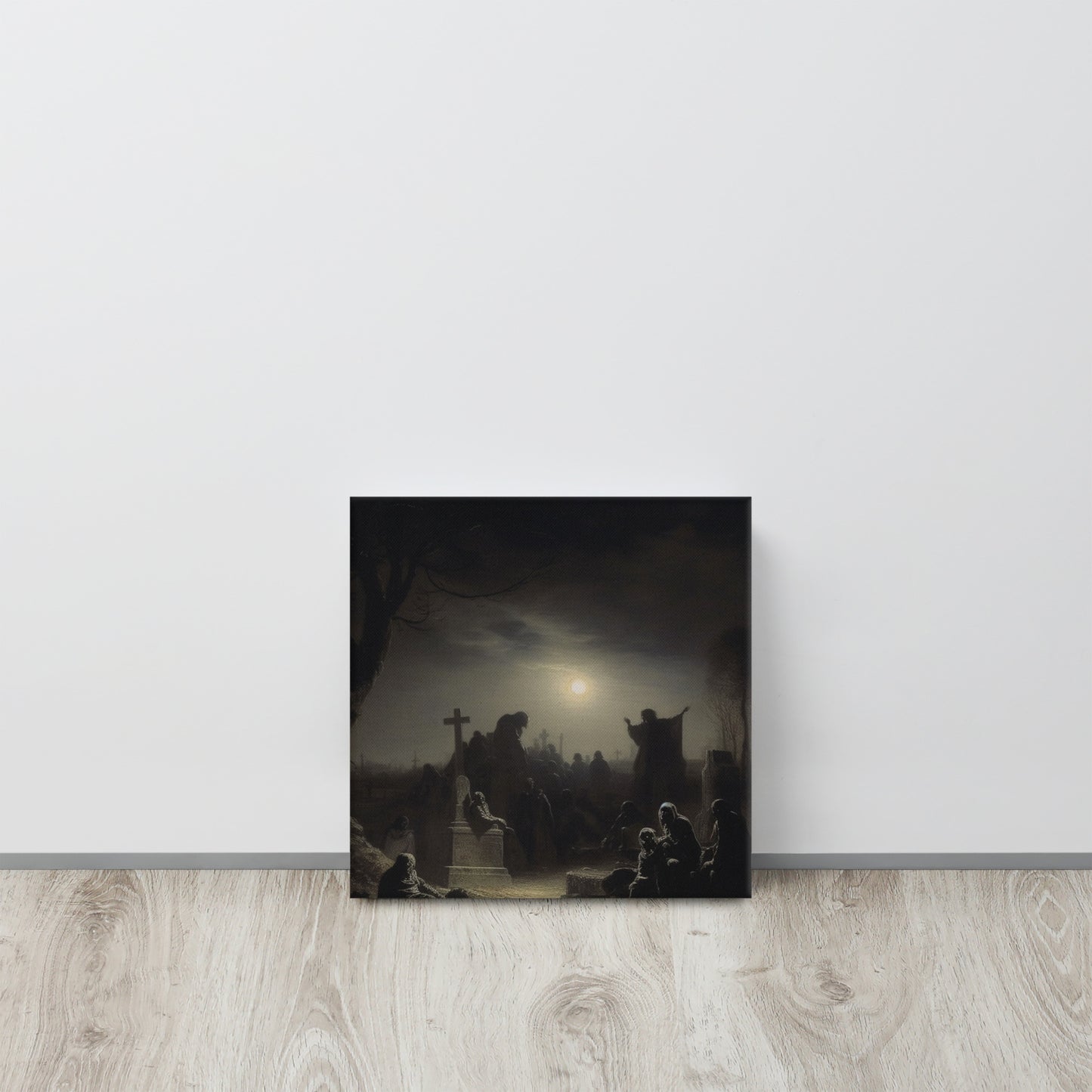 Spectral Vigil: A Gothic, Industrial & Modern Style Canvas Print Inspired by Rembrandt