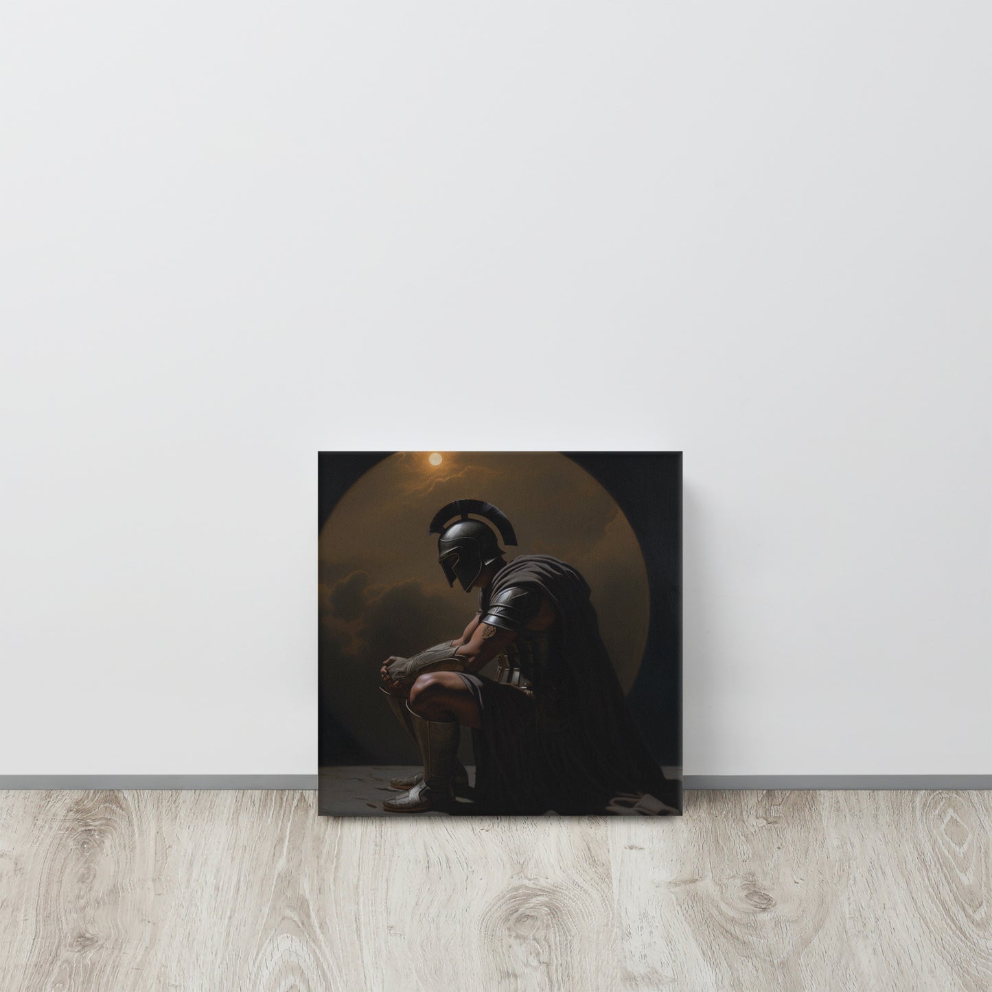 Eclipse of the Soul: Chiaroscuro Canvas Print in the Style of Caravaggio