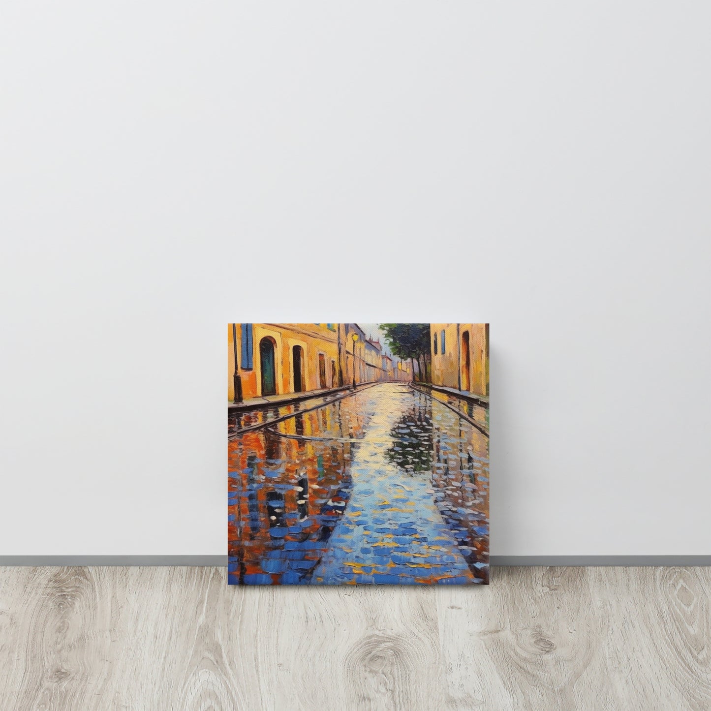 Impasto Rainfall: Monet-Inspired Oil Canvas Print