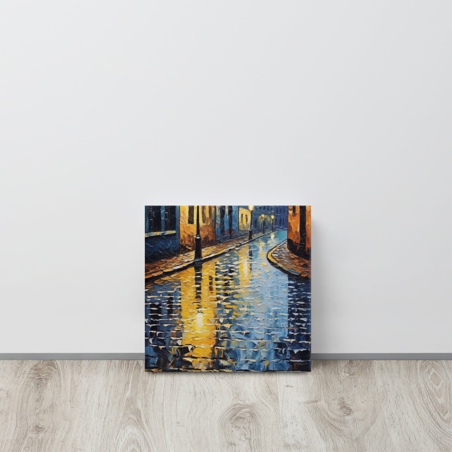 Nocturnal Showers: Monet-Inspired Oil Canvas Print - Night Version