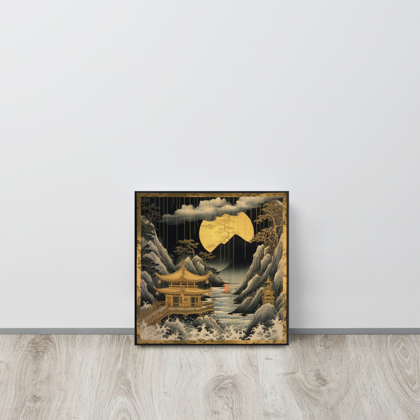 Stormy Shrine: Tawaraya Sotatsu-Inspired Canvas Print