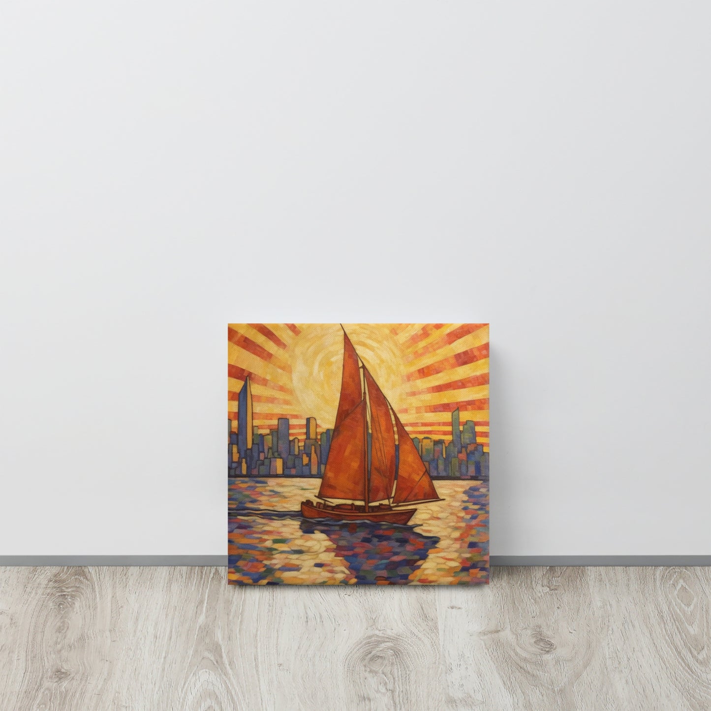 Sailing Into the Sunset: NYC Egon Schiele-Inspired Canvas Print