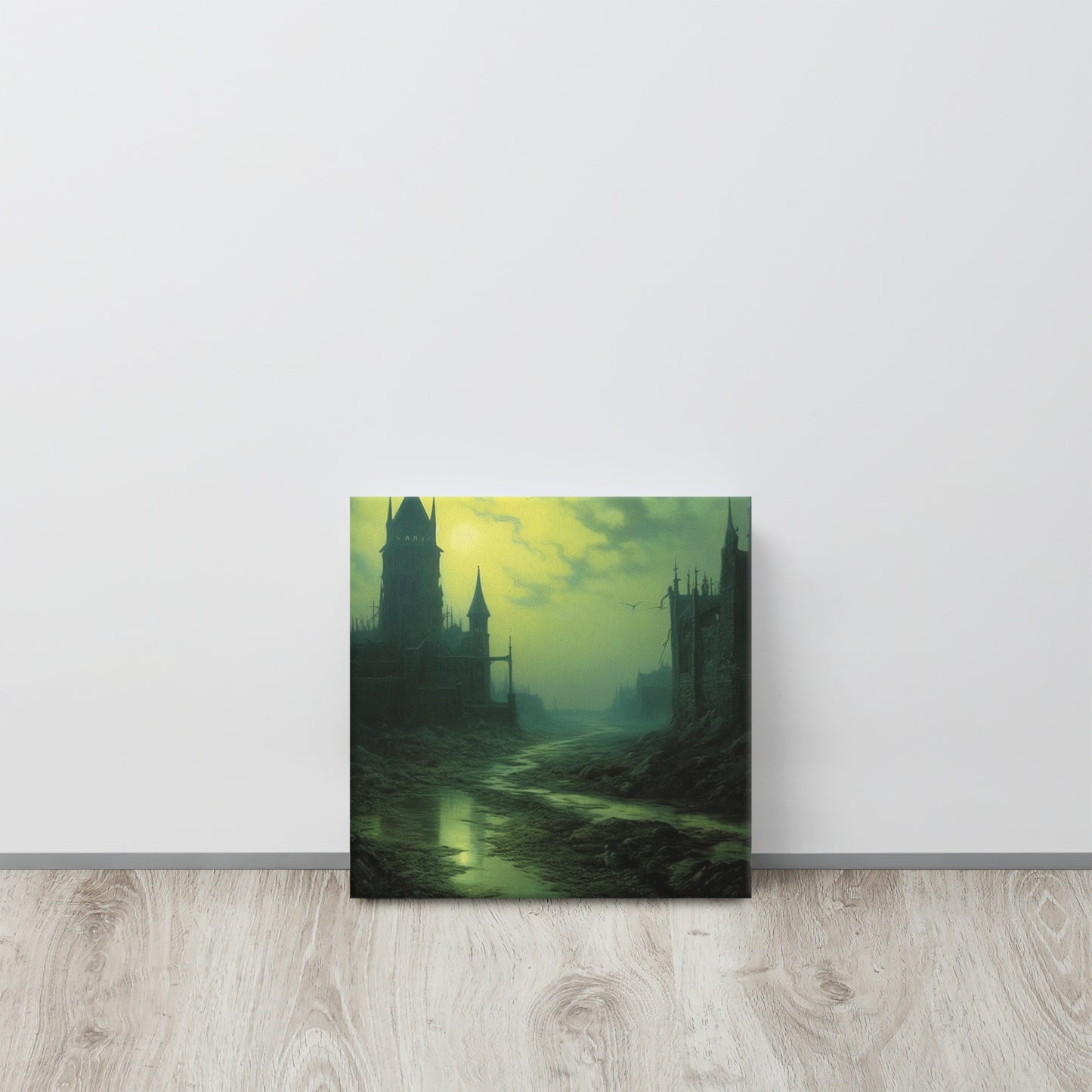 Haunted Cathedral: Surreal Zdzisław Beksiński Inspired Canvas Print