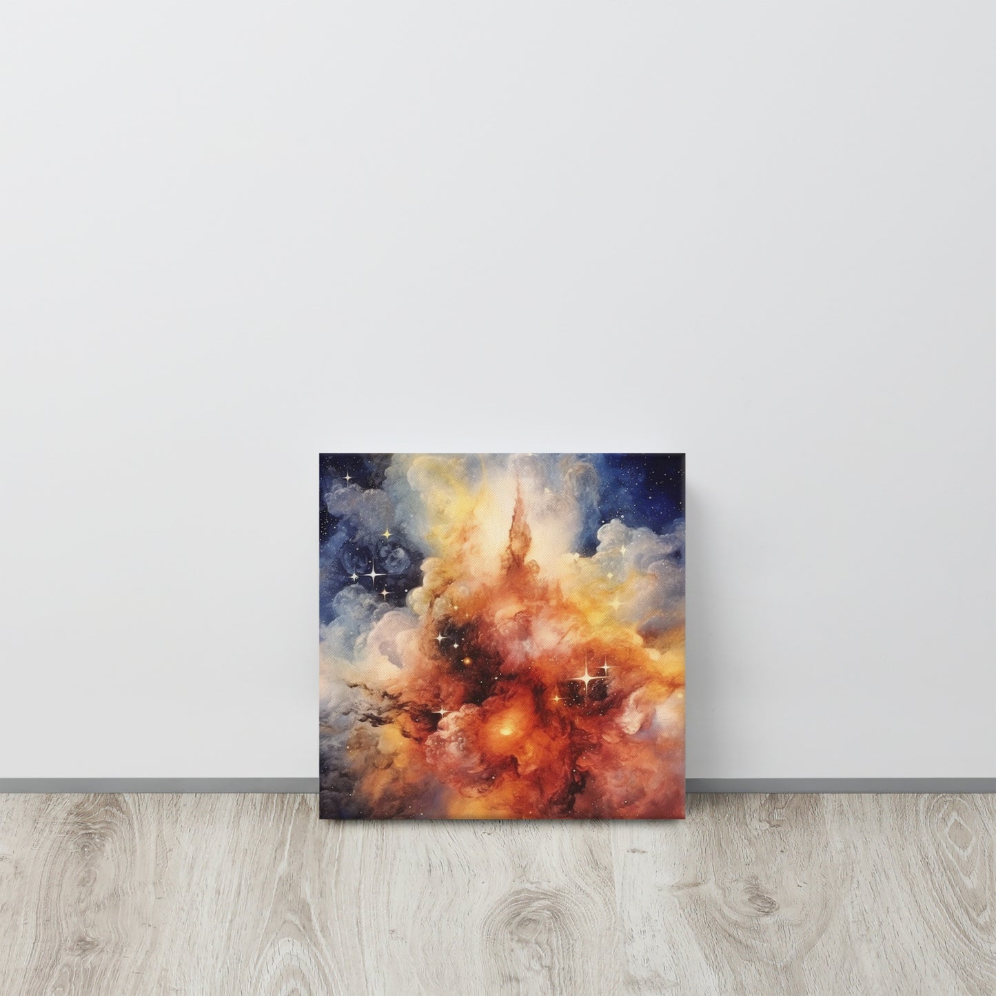 Nebula's Embrace: J.M.W Turner Inspired Nebula and Star Cluster Canvas Print