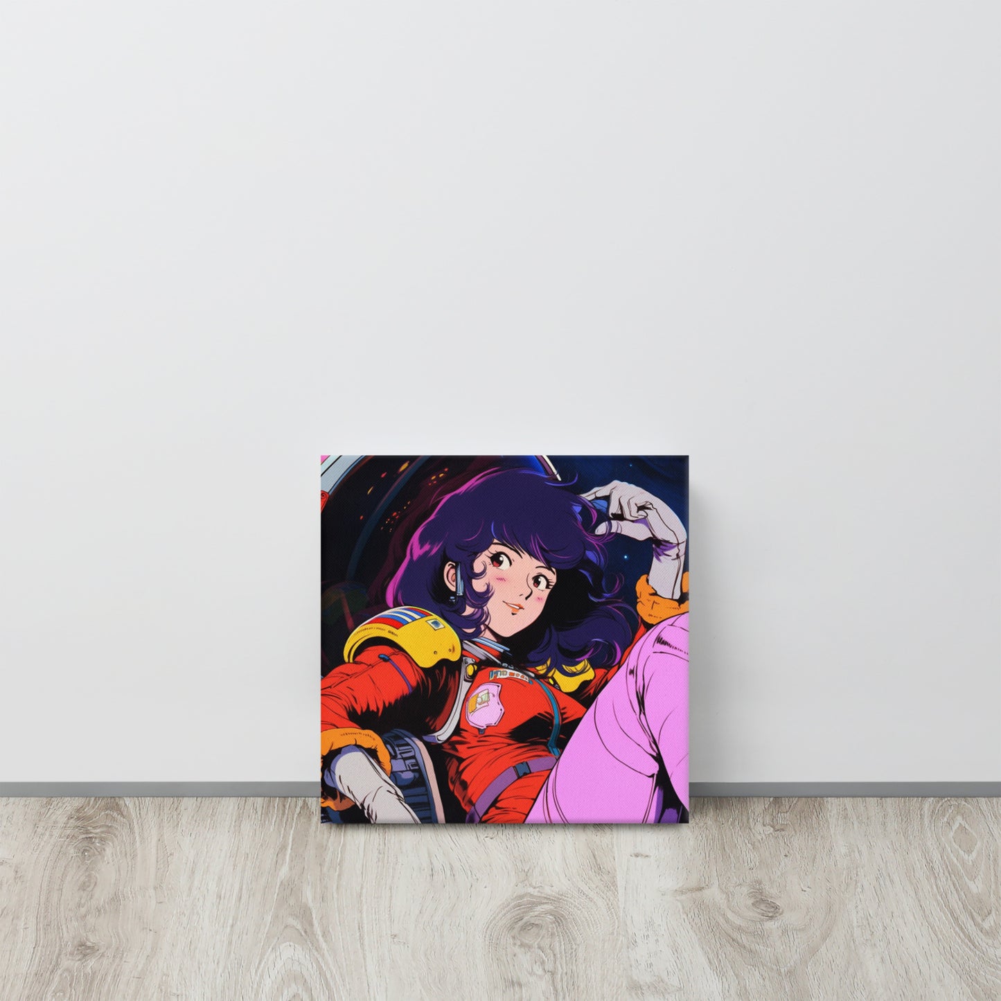 Stardust Serenity: Anime Astronaut Babe Canvas Print in Yatate's Style