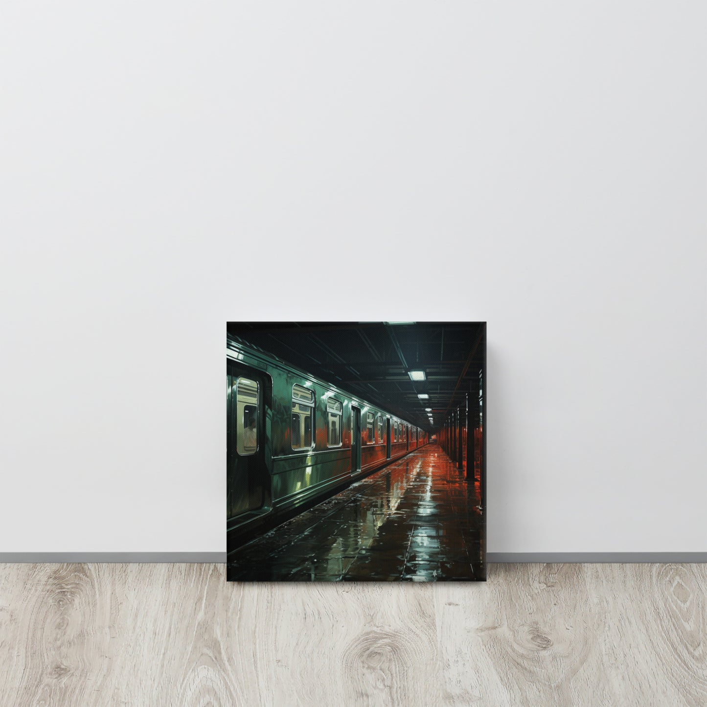 Subterranean Solitude: Solitude in Emerald & Crimson Canvas Print