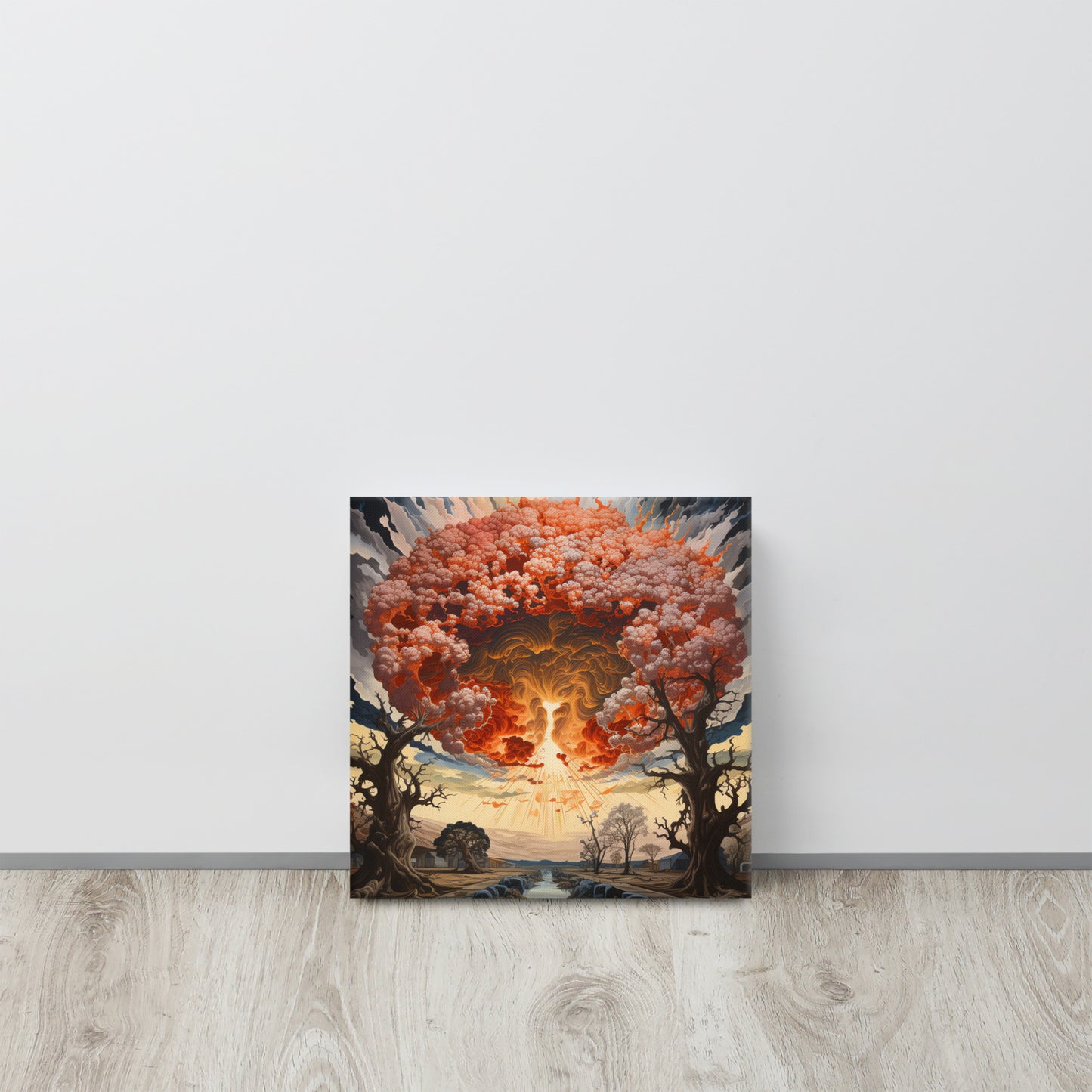 Hydrogenesis: Escher-Inspired Hydrogen Bomb Explosion Canvas Art