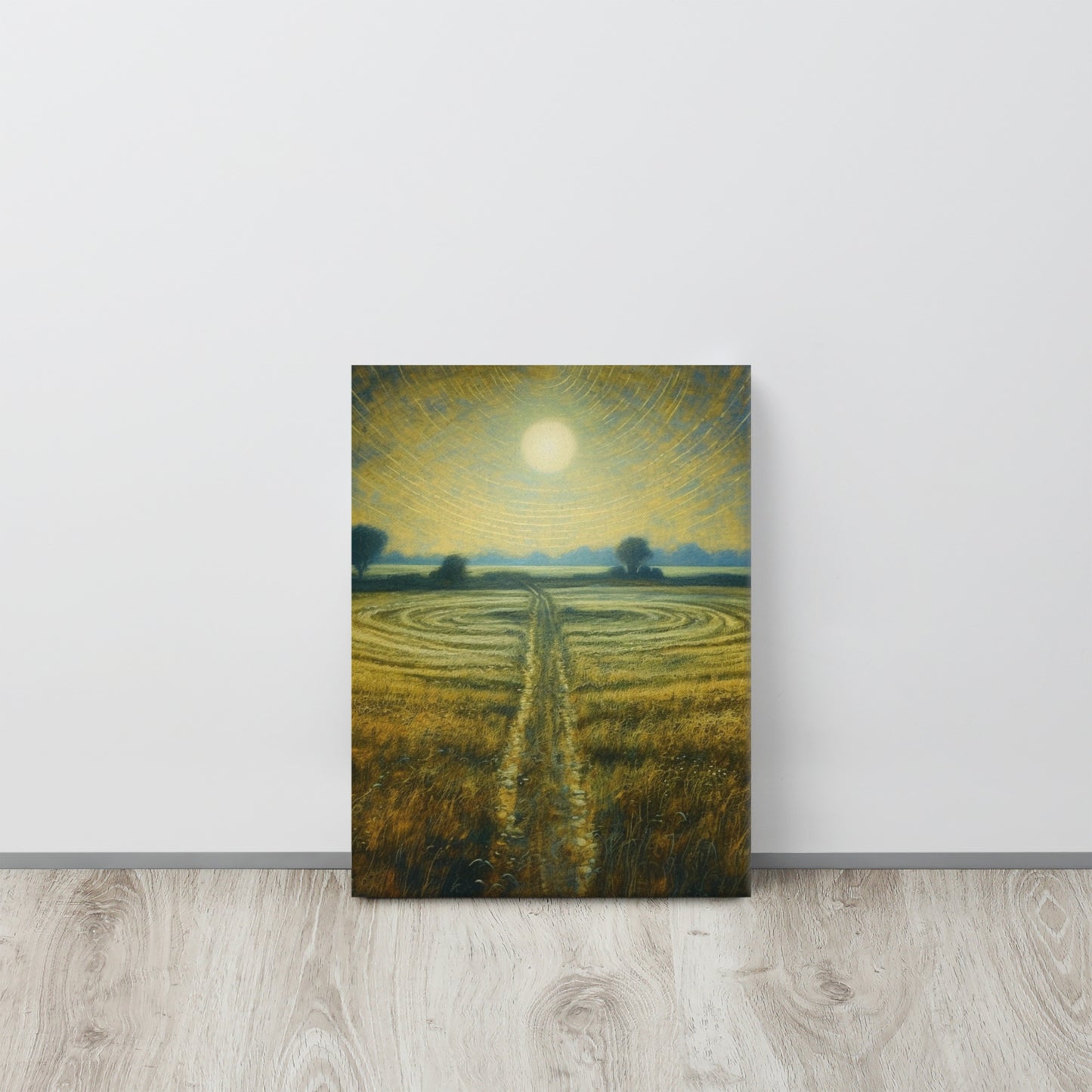 Celestial Harvest: J.M.W. Turner-Inspired Moonlit Field Canvas Print - A Perfect Blend of Art and Mystery for a Contemporary Interior