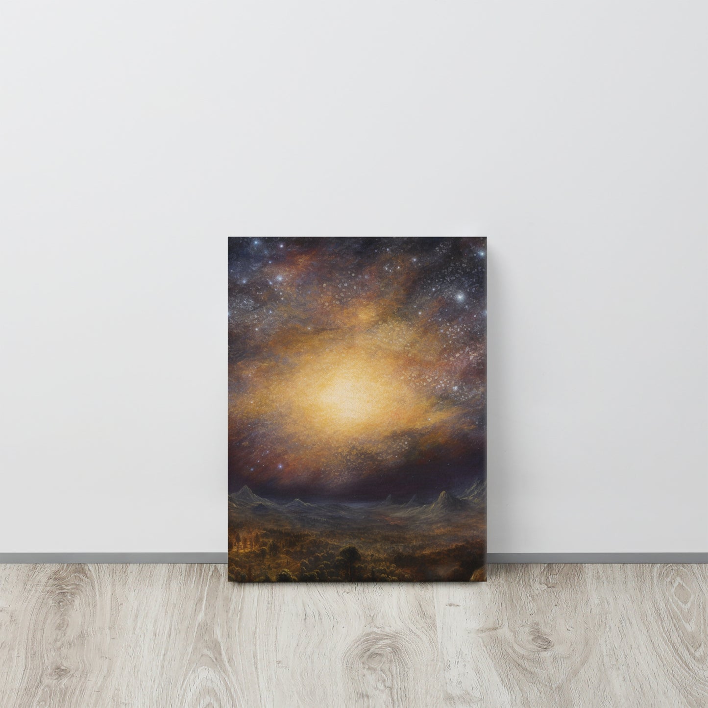 "Cosmic Waltz" - Canvas Print Inspired by Samuel Palmer's Visionary Art