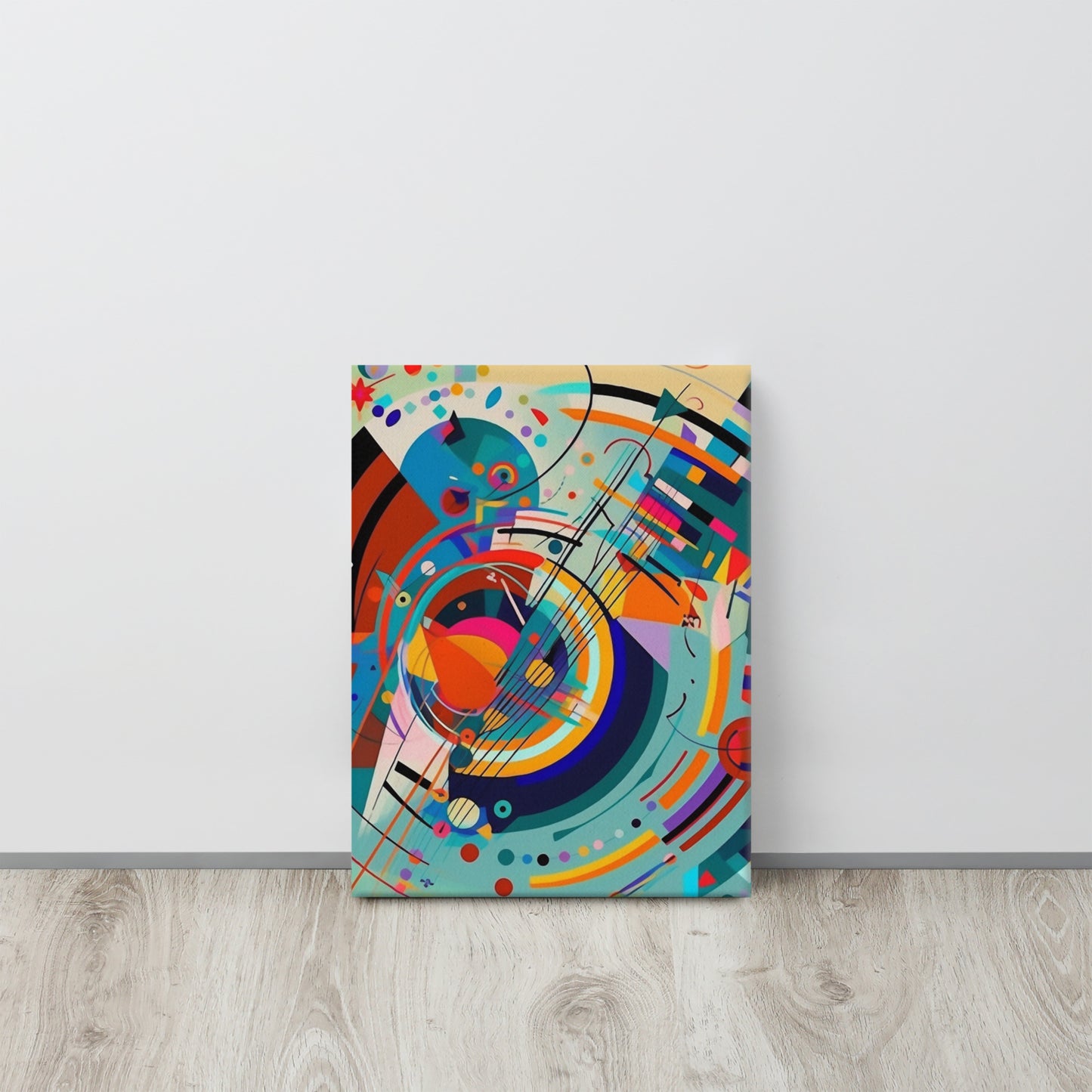 "Symphony of Silence": Kandinsky-Inspired Abstract AI Art Canvas Print