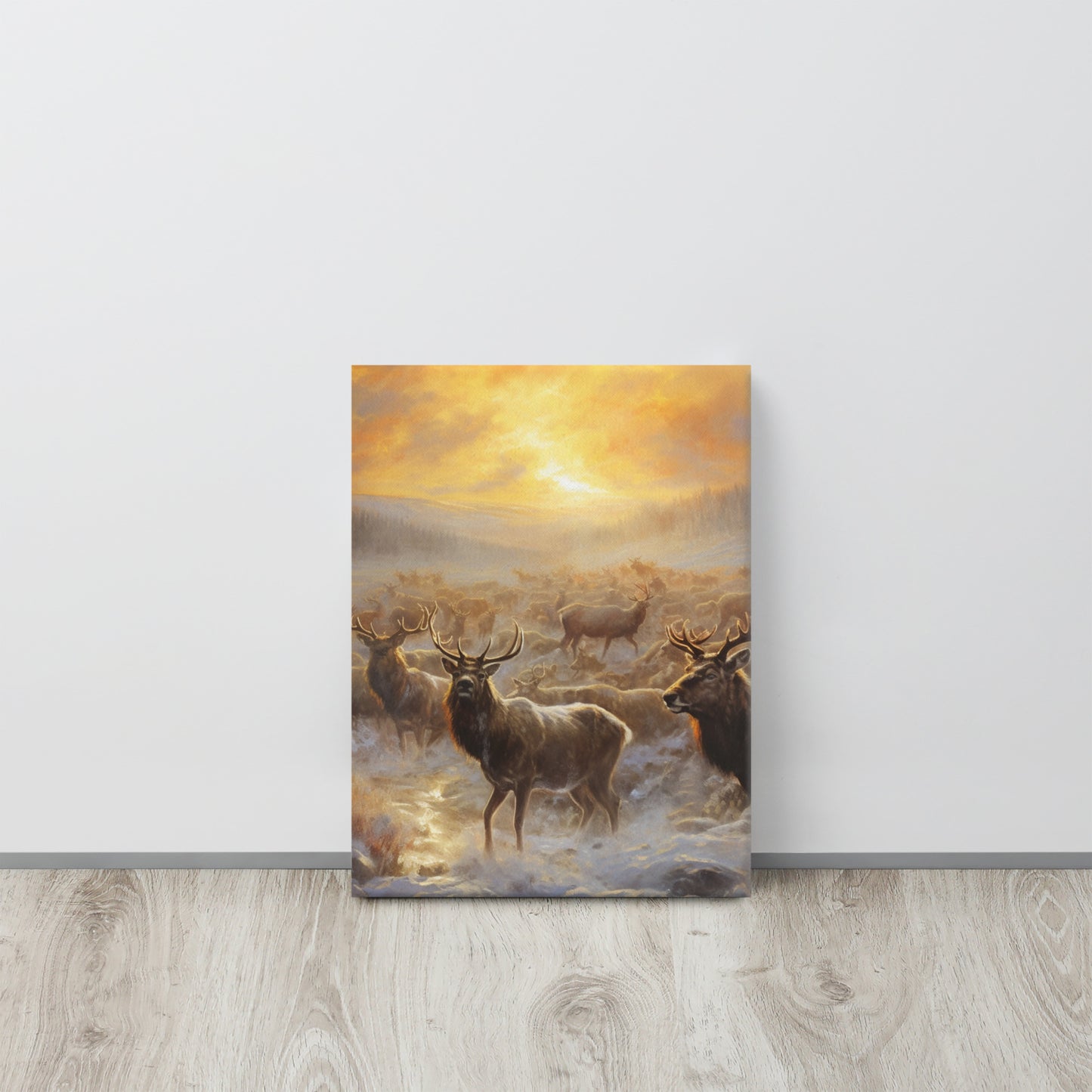 Golden Hour in Alaskan Winter - Stunning Canvas Print Inspired by Nature's Beauty