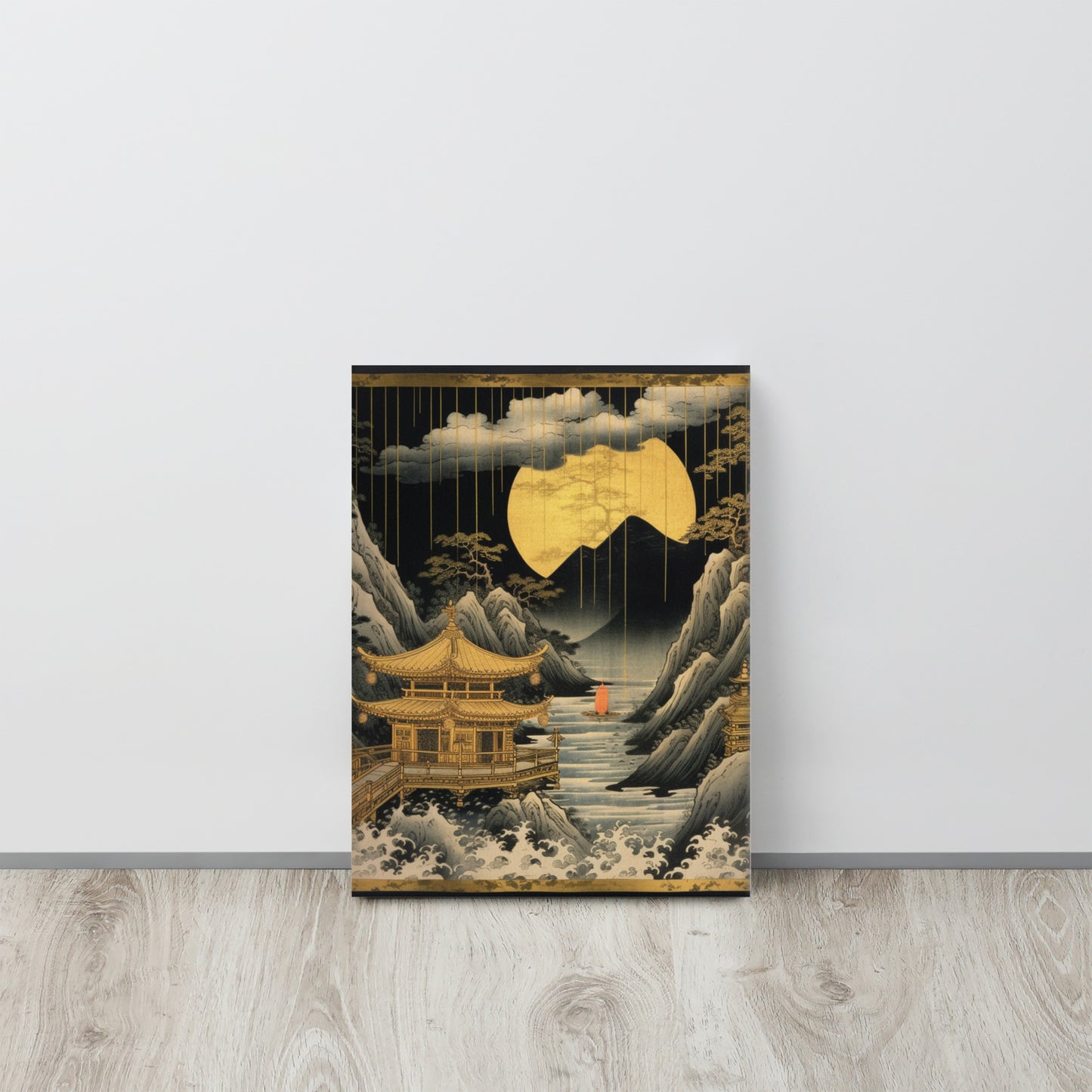 Stormy Shrine: Tawaraya Sotatsu-Inspired Canvas Print